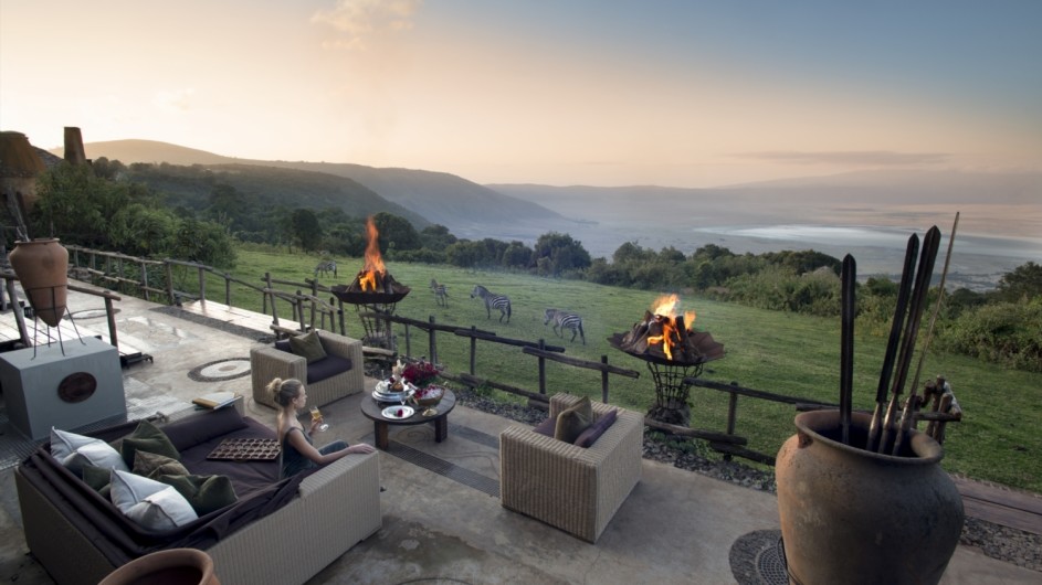 Tanzania Ngorongoro Crater Lodge Terrasse